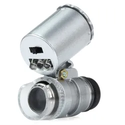 Loupe de bijouterie en verre, Mini Loupe de bijouterie de poche 60x UV Microscope Loupe en verre, Loupe de lumière LED détection de monnaie 