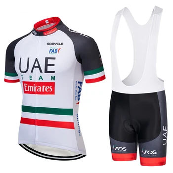 

New UAE cycling team jersey clothing 19D pad shorts men's clothing set quick-drying summer jerseys pro cycling jersey culotte.