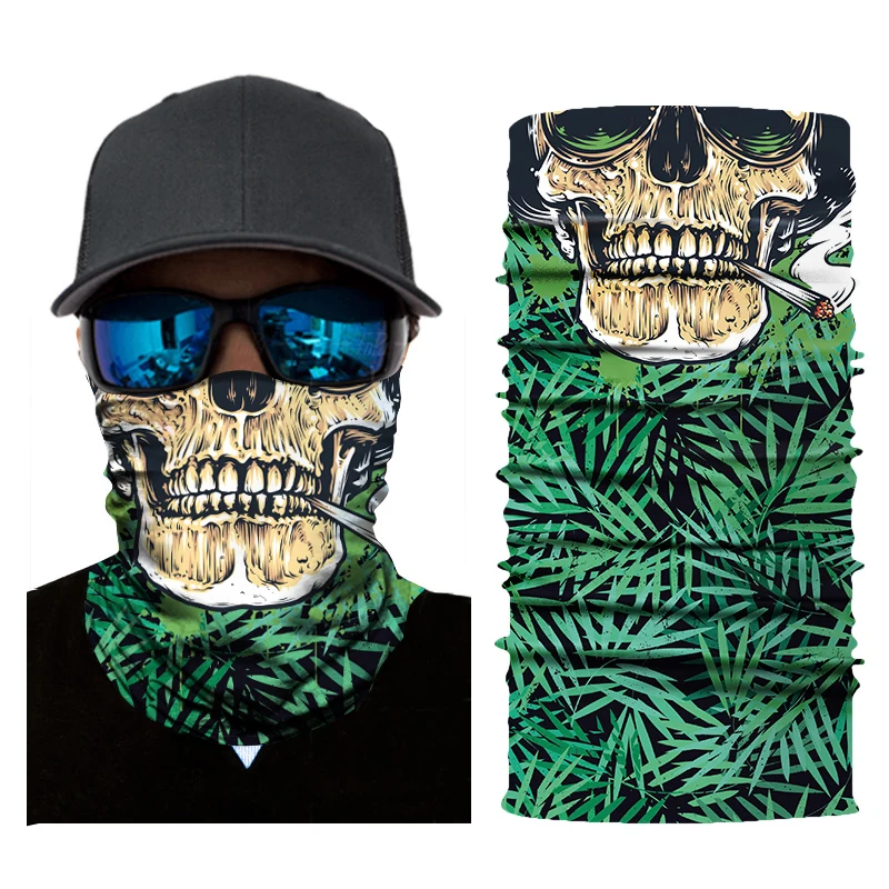 

Motorcycle Face Mask Biker Green Skull Balaclava Ride Costume Scared Bandana Halloween Mask Ghost Sport Face Shield Mascara Moto
