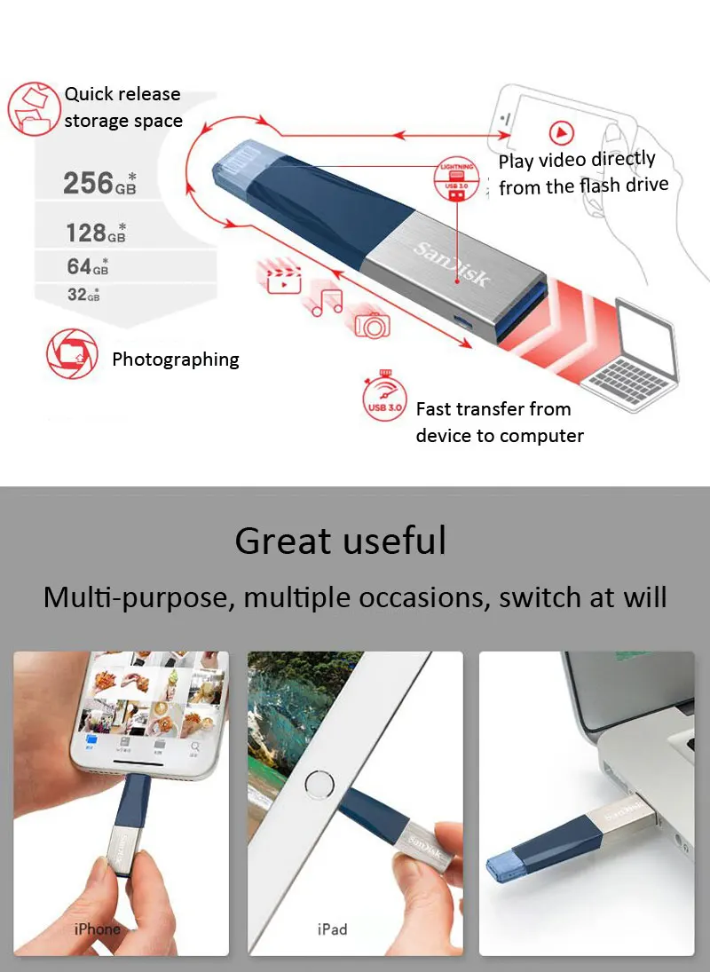 SANDISK Ultra Dual Micro-USB Drive 16G 32G 64G 128G 256GB OTG type-C и Micro USB 3,0/USB3.1 многофункциональная usb-флешка u диск