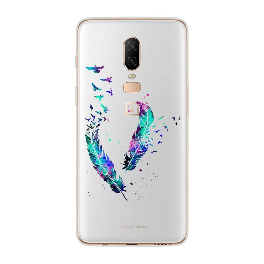 Ciciber цветное перо для Oneplus 6 6T 5 T Мягкий силиконовый чехол прозрачный TPU 1 + чехлы
