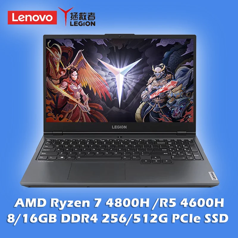 Lenovo-ordenador portátil Legion R7000 para videojuegos, portátil, ultrafino, 15,6 pulgadas, FHD, IPS, AMD Ryzen R7, 4800H/R5, 4600H, para negocios, Netbook