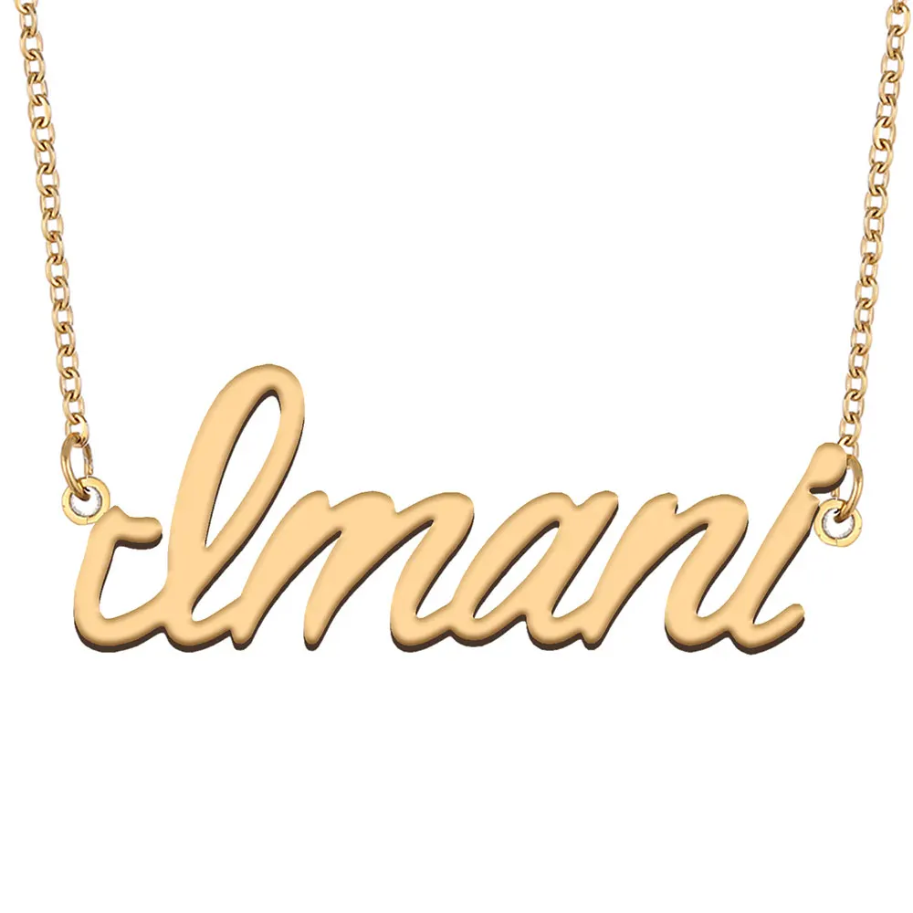 

Imani Name Necklace for Women Personalized Stainless Steel Jewelry Gold Plated Nameplate Pendant Femme Mothers Girlfriend Gift
