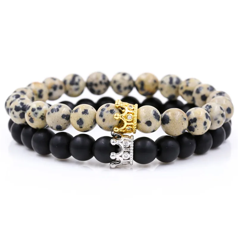 BA-031(4) 2 шт./лот, роскошные микро браслеты с чешскими коронами, Наборы для мужчин и женщин, браслет из бисера, ювелирные изделия, подарок на день Святого Валентина - Окраска металла: BA-031(4)
