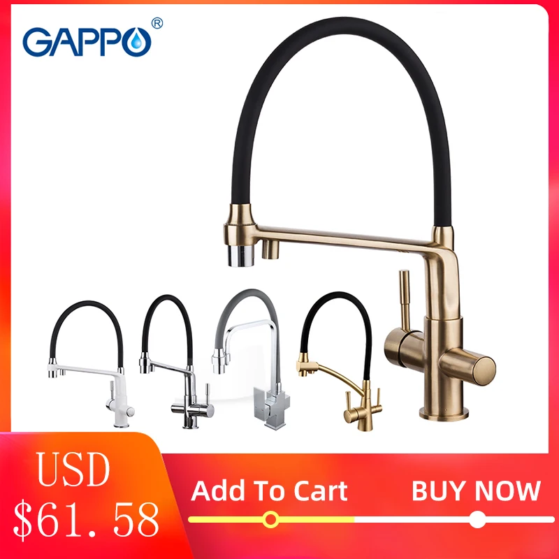 4429.97руб. 52% СКИДКА|GAPPO, кухонный кран, хромированный, для кухни, для раковины, смеситель, torneira, латунный, для кухни, водопроводный кран, с фильтрованной водой, краны-in Смесители для кухни from Товары для дома on AliExpress 