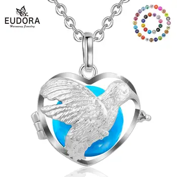

Eudora 20mm Harmony bola Ball Music Sound Chime Bird haert Locket Cage Pendant fit Colorful Chime Mexican Bola Fine Jewelry K184