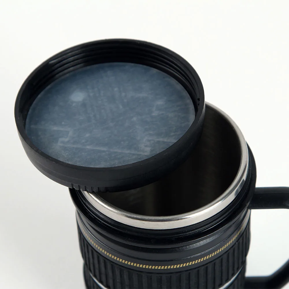 Кофейная кружка для фото из нержавеющей стали с объективом кофейная