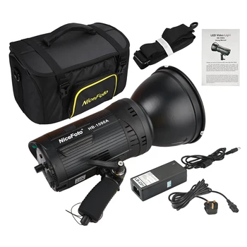 

NiceFoto HB-1000A 3200K-6500K Bi-color LED Video Light 100W Dimmable Photography Fill Light Stepless Adjustment for Photography