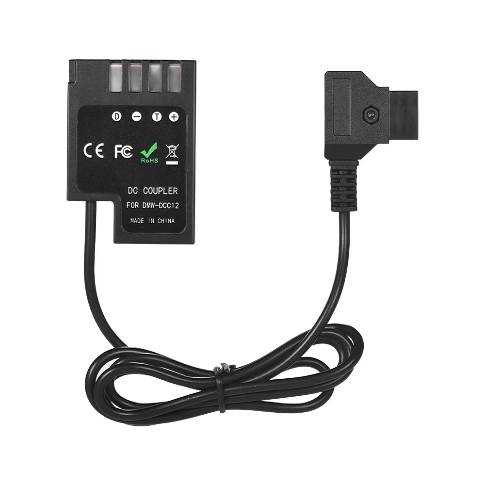 

Andoer V-mount /Anton Bauer D-Tap to DMW-DCC12 DC Coupler Cable Dummy Battery Adapter for DMC-GH5/GH4/GH3 Coil Version