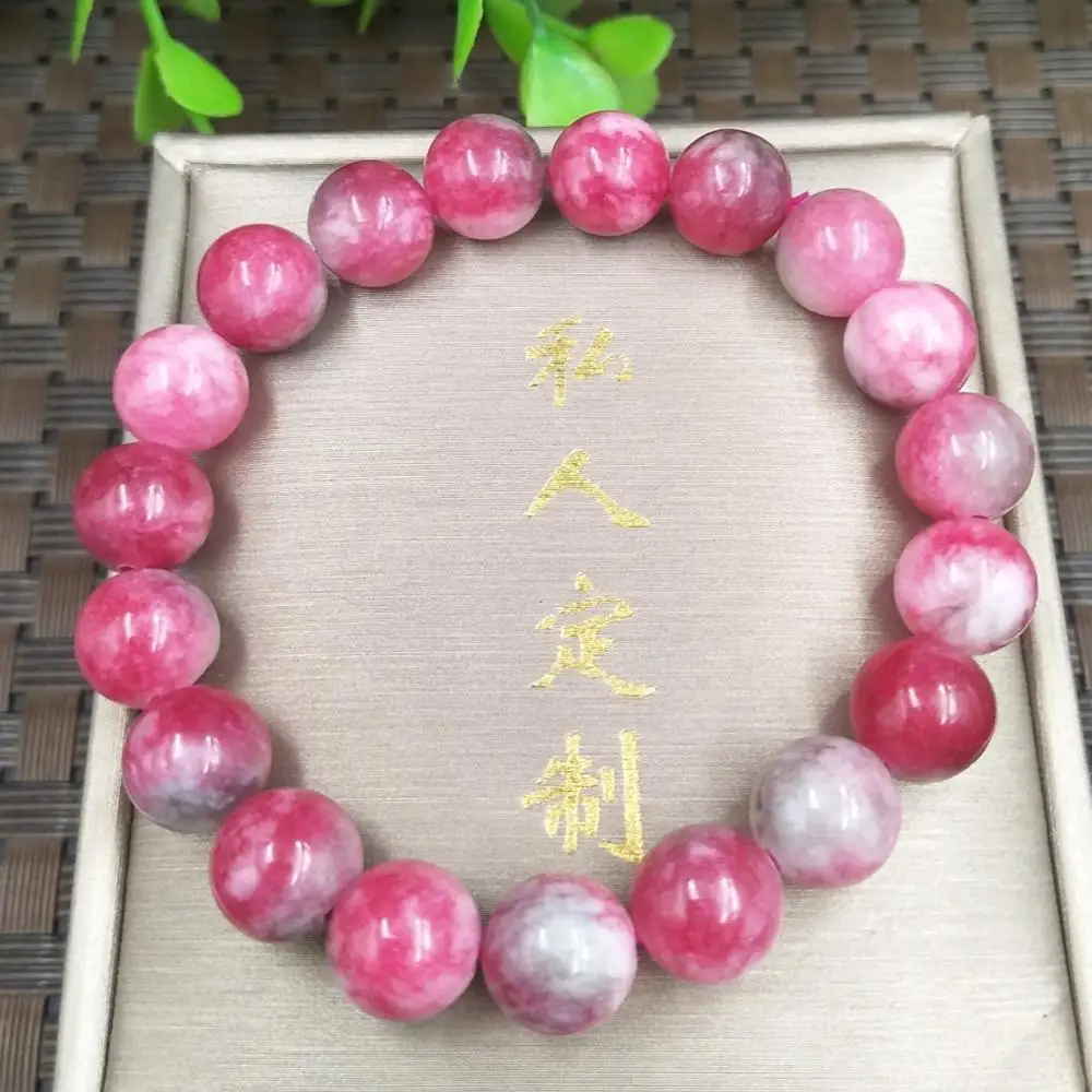 Pink jade red and green colorful ball beads powder du cute bracelet women's version 1018 | Украшения и аксессуары