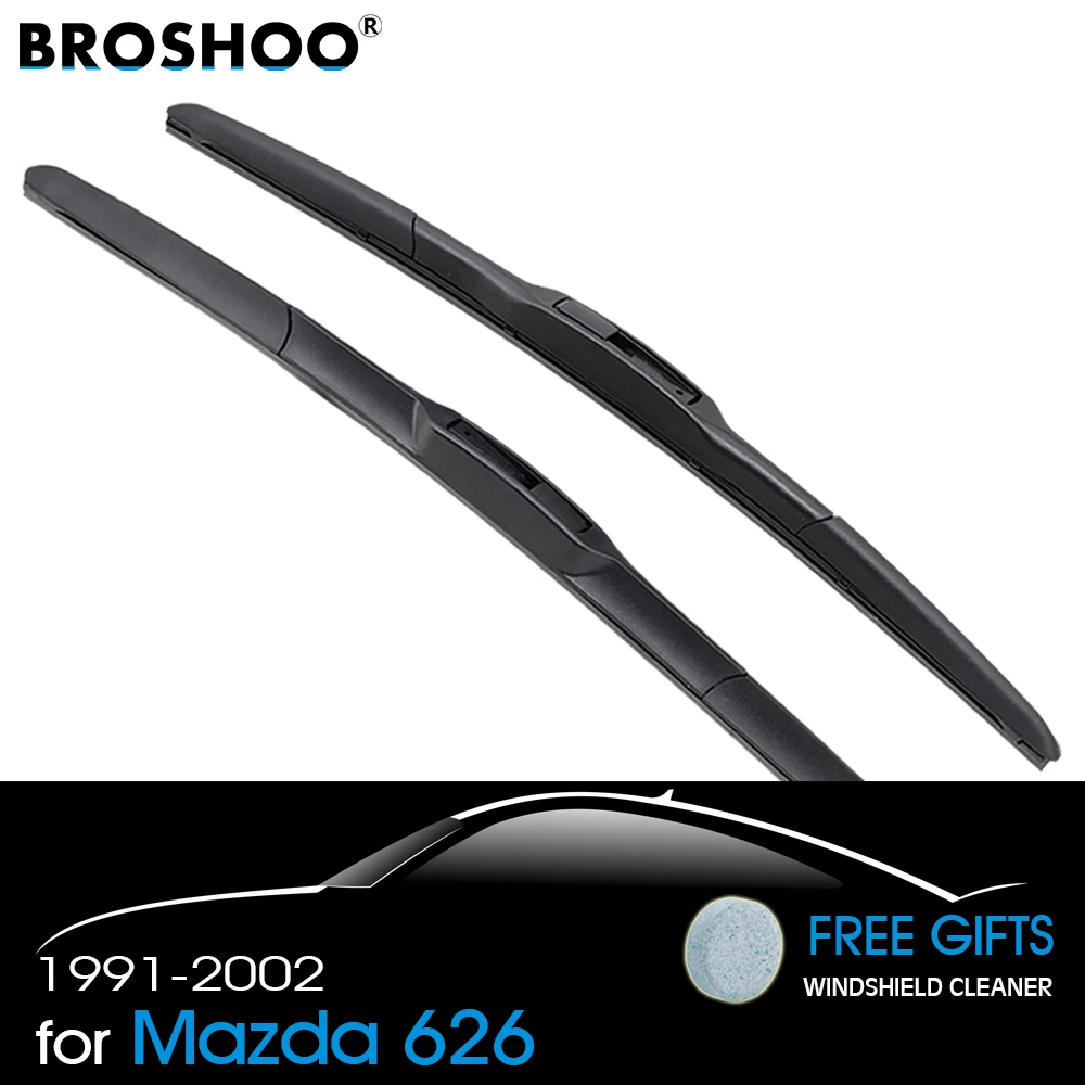 BROSHOO Car Wipers Blades Rubber For Mazda 626 1991 1992 1993 1994 1995 1996 1997 1998 1999 2000 2001 2002 Fit Standard Hook Arm |