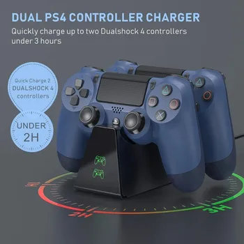 

Dual Controllers Charger Gamepad Charging Dock For Sony Playstation 4/Pro/Slim Fast Charging Station For PS4 Dualshock 4 Charger