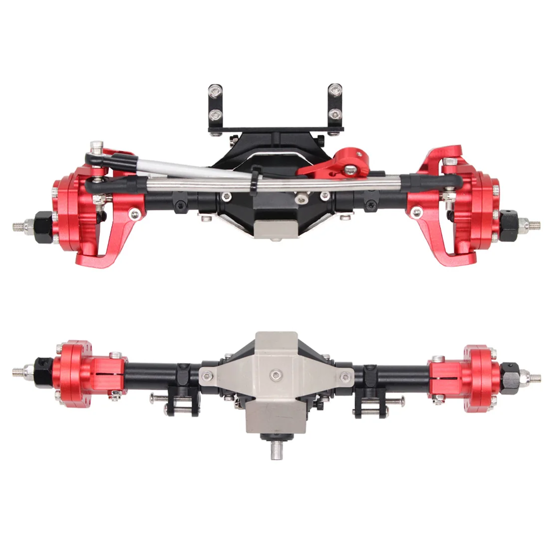 

313mm Wheelbase Front and Rear Axle for 1/10 SCX10 90046 90047 RC Climbing Car with Metal Chassis Armor - Upgraged Version