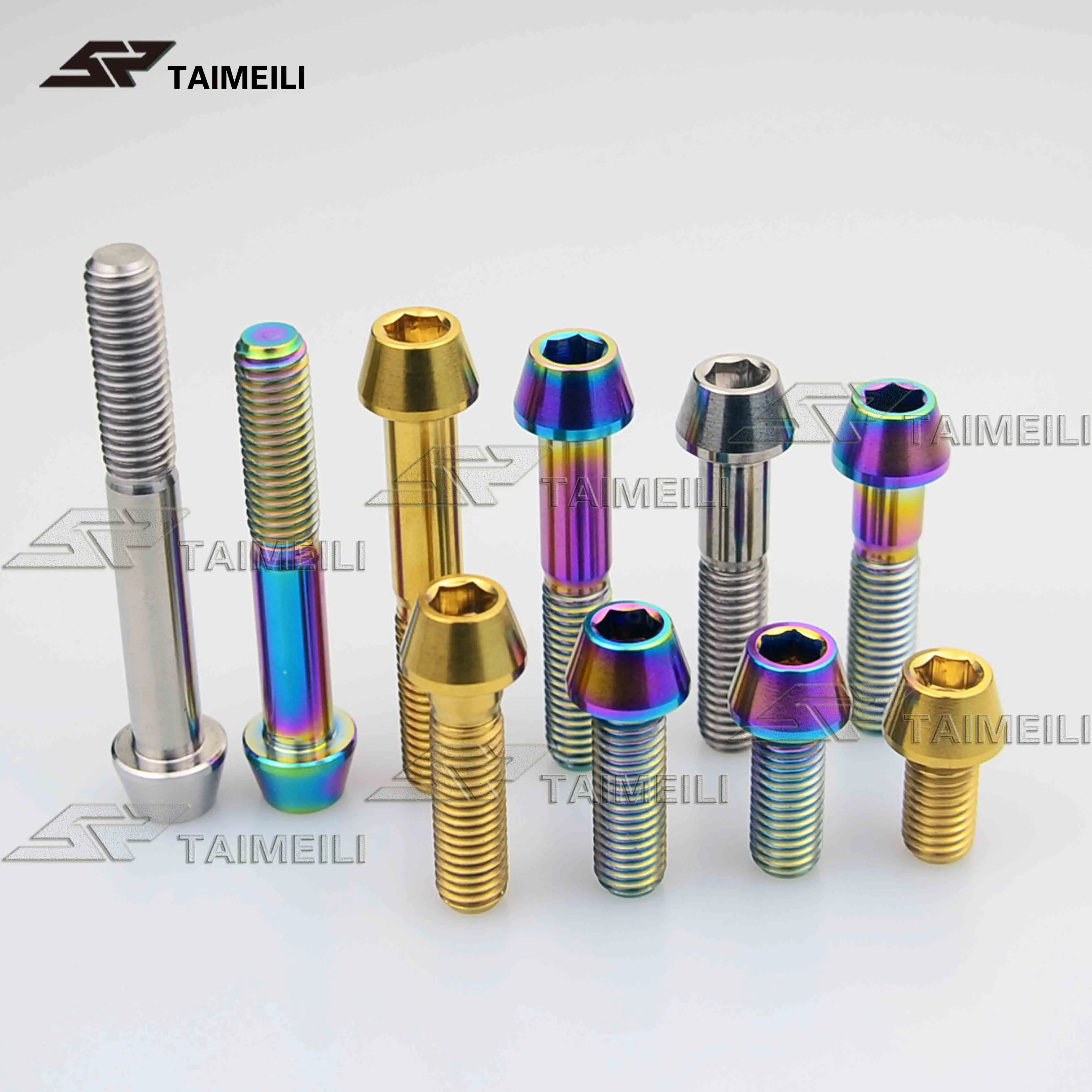Titanium alloy bolt conical M8 x 15/20/25/30/35/40/45/50mm refitted screw for motorcycles