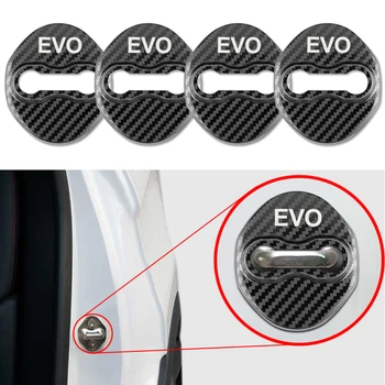 

Car Styling Carbon fiber pattern Door Lock Decoration Emblem Cover Fit For Mitsubishi EVO Galant 9 3 4 Lancer 10 Car Accessories