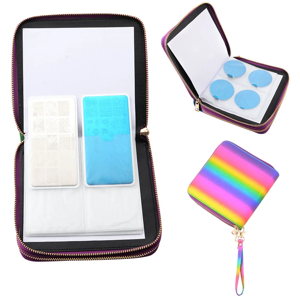 

120Slots Nail Stamping Plate Holder Case Storage Bag Fashion Durable Independent Slot For Stamping Plate Nail Art Organizer