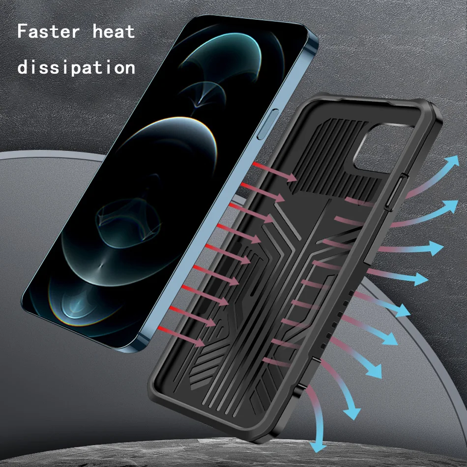 Shockproof Phone Case For iPhone 6 7 8 Plus X XR XS MAX SE 2020 Anti-Fall Kickstand Protective Cover For iPhone 11 12 Pro Max Shockproof Phone Case For iPhone 6 7 8 Plus X XR XS MAX SE 2020 Anti-Fall Kickstand Protective Cover For iPhone 11 12 Pro Max
