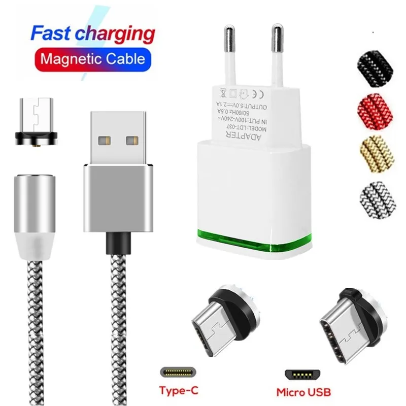 Магнитное зарядное устройство Micro usb type C кабель для Xiaomi huawei Android мобильный телефон