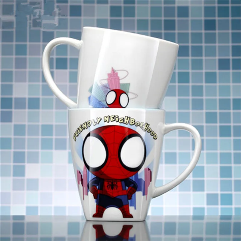 Керамические кружки с ручкой Человека паука крышкой ложки кофейная кружка чашки
