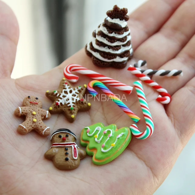 1/6 Scale Miniature Dollhouse Play Food Christmas Cookies & Mini Candy Cane Kitchen for Barbies Blyth Doll House Accessories Toy 1