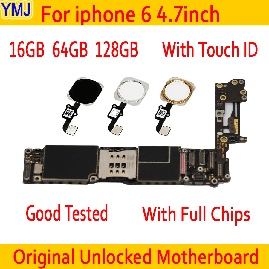 100% Original unlocked for iphone 6 Motherboard With Touch ID/without Touch ID,for iphone 6 Logic boards,16gb / 64gb / 128gb|Mobile Phone Antenna| - AliExpress