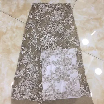 

Sequined Design African Net Lace Fabrics High Quliaty French Tulle Lace Fabric