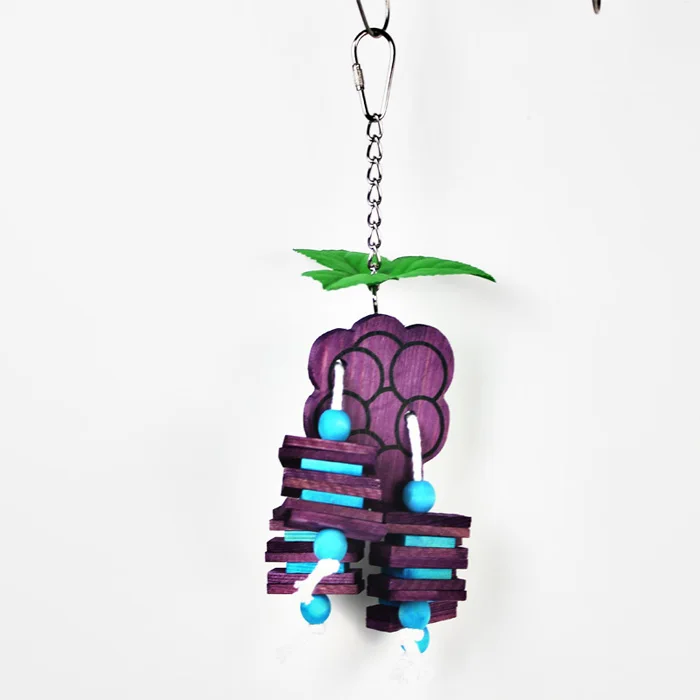 grapes Игрушка для птиц жевательная игрушка для домашних животных Попугай Cockatiel Parakeet красочные деревянные блоки кусачки для домашних животных игрушки - Цвет: grapes