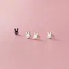 WANTME Genuine 100% 925 Sterling Silver Cute Minimalism Mini Bunny Rabbit Stud Earrings for Women Girl Birthday Jewelry Gift ► Photo 2/6