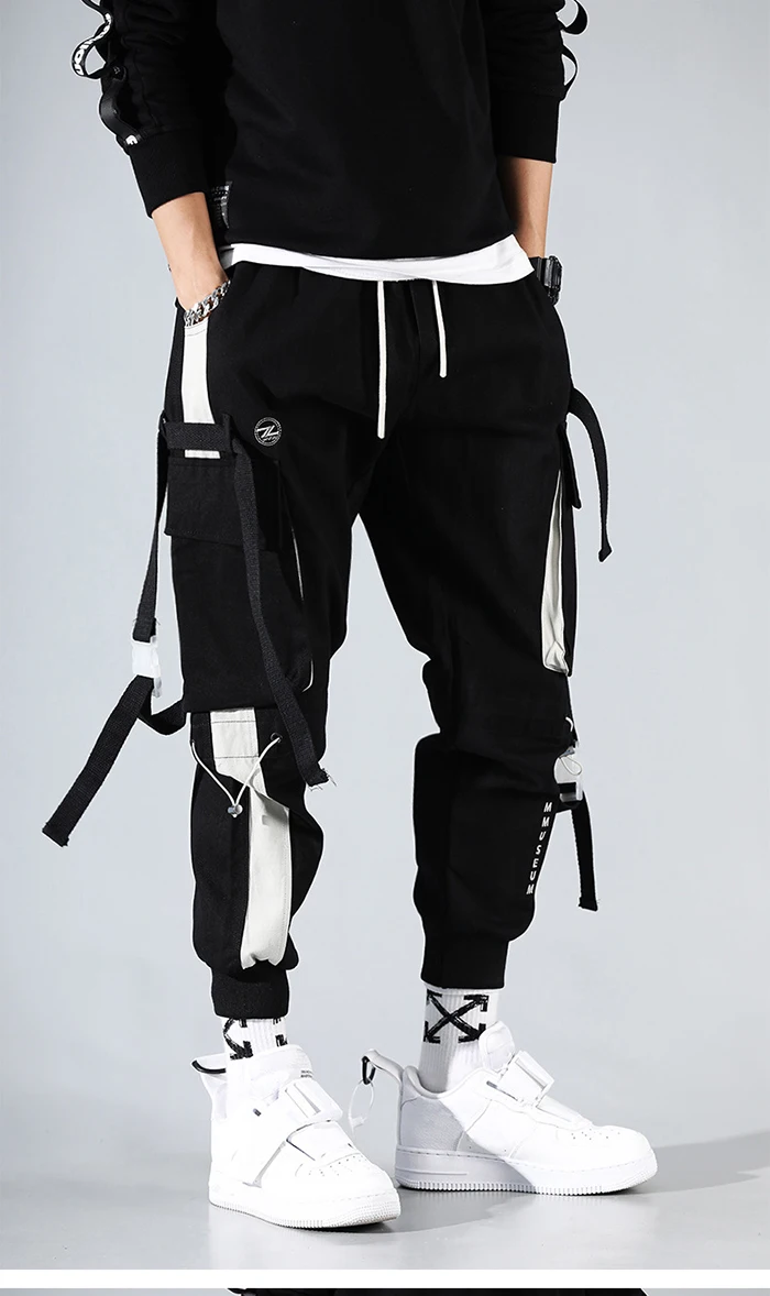 Streetwear bolsos 2020 calças jogger dos homens