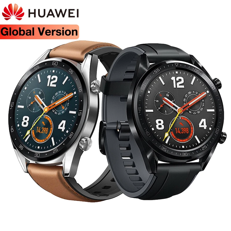 Оригинальные Смарт-часы HUAWEI GT 4G, водонепроницаемый трекер сердечного ритма, Поддержка NFC, gps, мужской спортивный трекер, умные часы для Android IOS