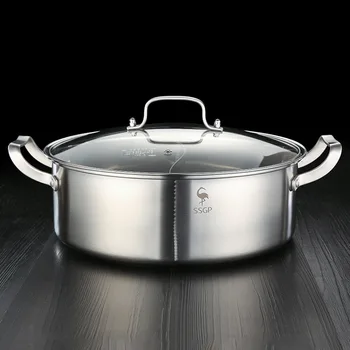 

Cookware Hotpot Stainless Steel Kitchen pot With cover instant pot cooking pots and pans set chafing dishes with free shipping