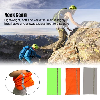 

Neck Scarf Tube Sun Protection With Reflective Strip Headwears Summer Winter Cycling Climbing Camping Soft Sports Bandana