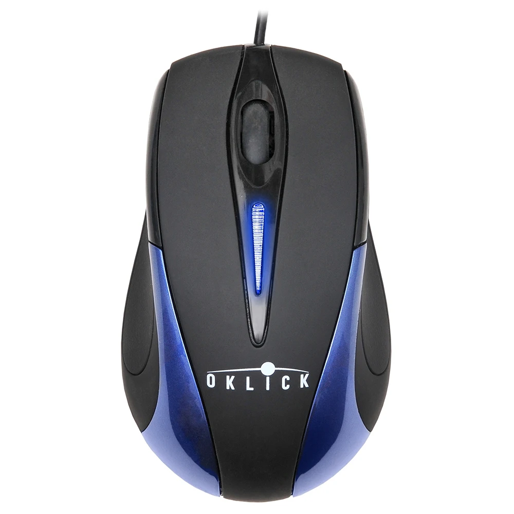 997801 Мышь Oklick 235M черный/синий оптическая(800dpi) USB(2but