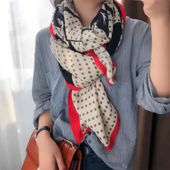 

1pc New dot Cotton Women Long warm Scarf winter Scarves Spring Soft Lady Viscose Pashminas Thin Summer Shawl Tassel LL190926
