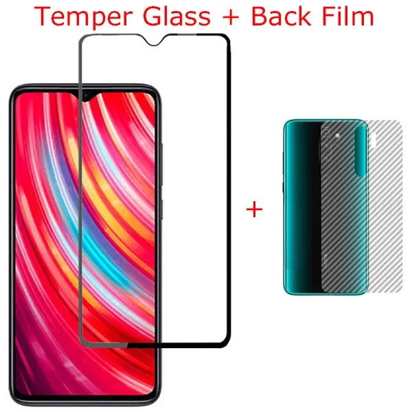 Glass and Back Film Передняя+ задняя стекло redmi-note-8-pro камера на xiomi redmi note8 8pro закаленное стекло ксиоми ноут8 8про камера сяоми редми ноут 8 стекло защитное редми нот 8 про защитное стекло на xiaomi redmi note 8 pro glass - Цвет: Glass and Back Film