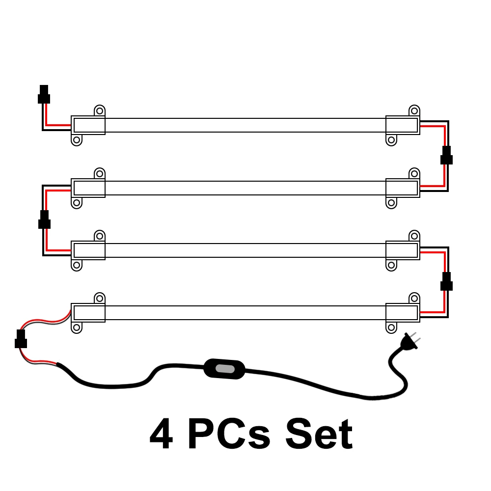 4pcs Set Светодиодный трубки AC220V SMD2835 8 Вт высокой мощности Яркость бар настенный светильник 50 см с молочно-белый/прозрачная крышка энергосберегающий светодиодный люминесцентные лампы - Испускаемый цвет: 4pcs Set