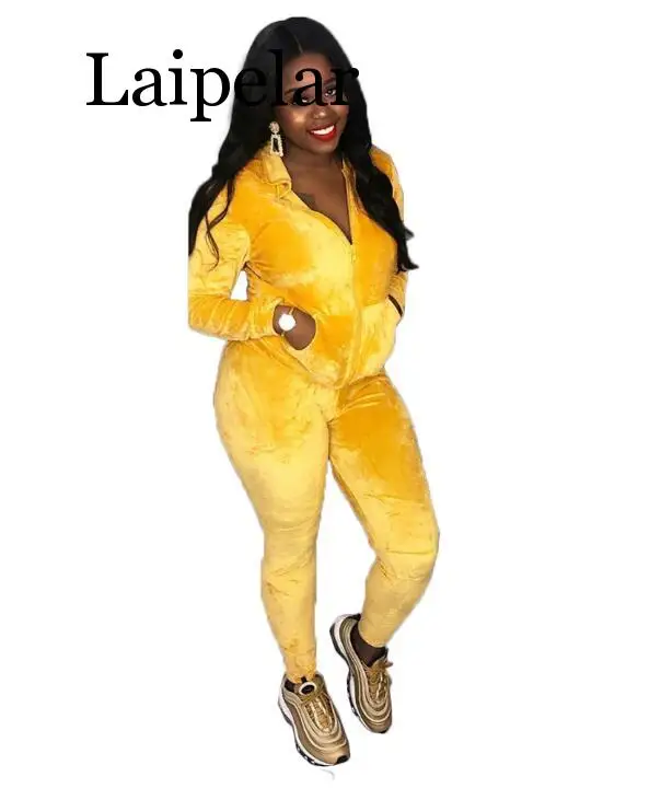 2019 Бархатный спортивный костюм комплект из двух предметов Женская праздничная