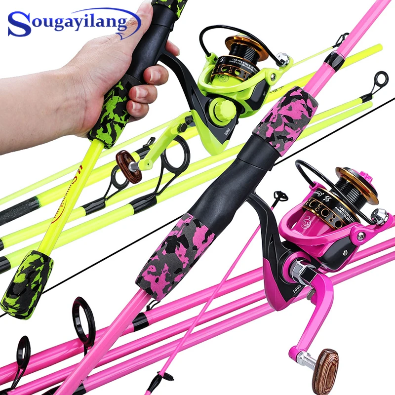 

Sougayilang Fishing Rod and Reel Combo Set 1.7m Spinning Fishing Rod and 1000-3000 Spinning Reel Portable Travel Fishing Tackle