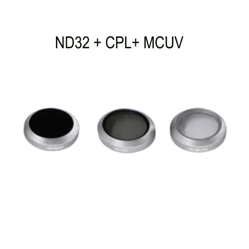 3Pcs set Объектив для беспилотника фильтр для DJI Mavic 2 Zoom Gimbal камера UV CPL ND4 ND8 ND16 ND32 стекло нейтральная плотность поляризационный светильник фильтр - Цвет: 3Pcs set