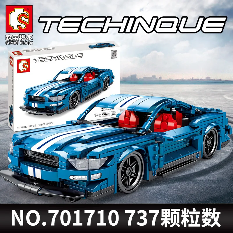 

XB701710 technology series Fu Te wild horse sports car puzzle boy assembly assembling small particle building blocks toy gift