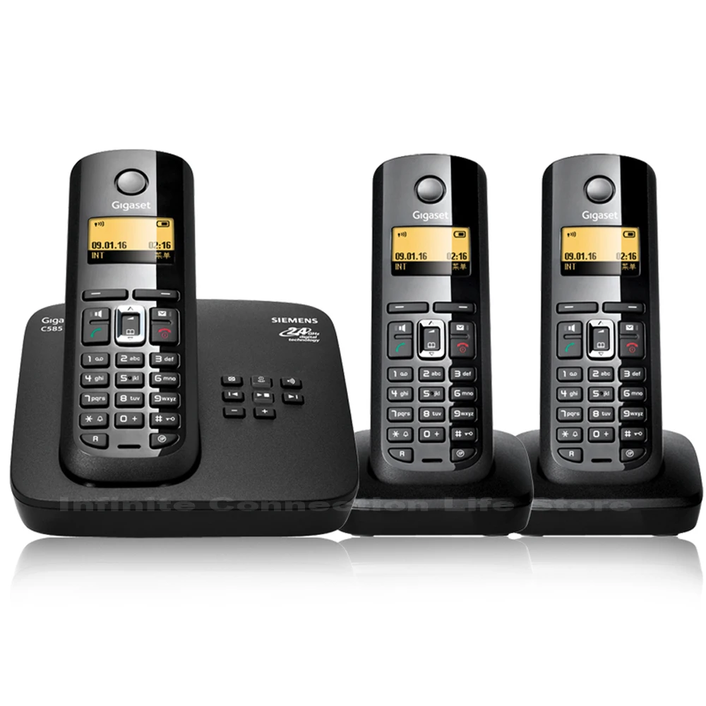 

Fixed Wireless Telephone ECO low radiation With digital Answer machine Handfree call ID Screen keyboard backlight Cordless phone