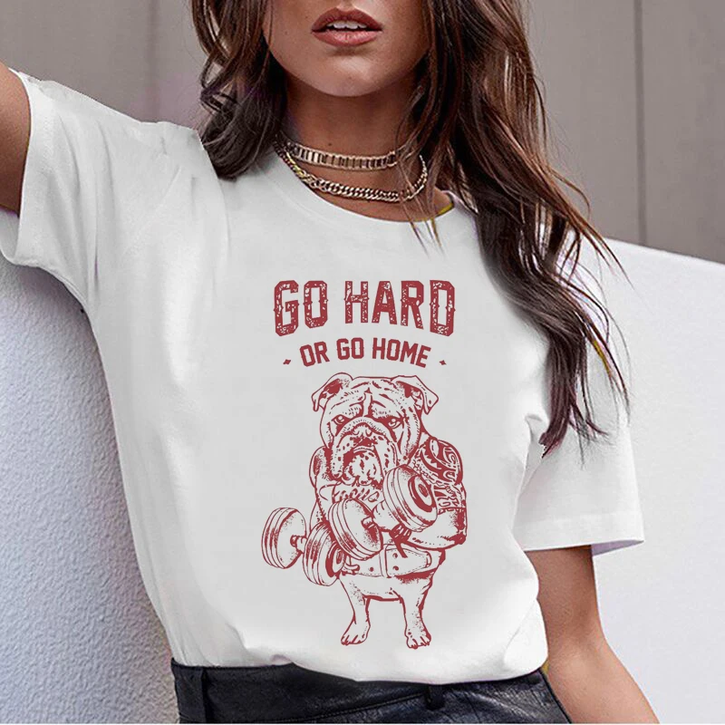 Dachshund Pug Teckel Funny T Shirt Women Harajuku Cute French Bulldog Frances German Shepherd T-shirt Pit Bull Tshirt Top Female - Цвет: 21574