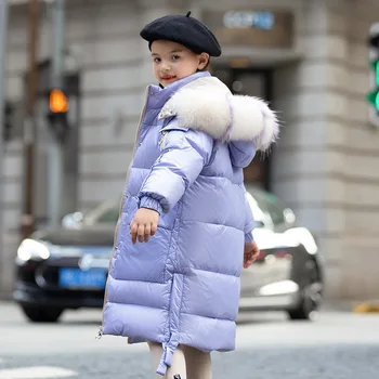 

girls winter coat down jackets long thicken Winter jacket for girl teens snowsuit children's snow wear teenager clothes 5-14T