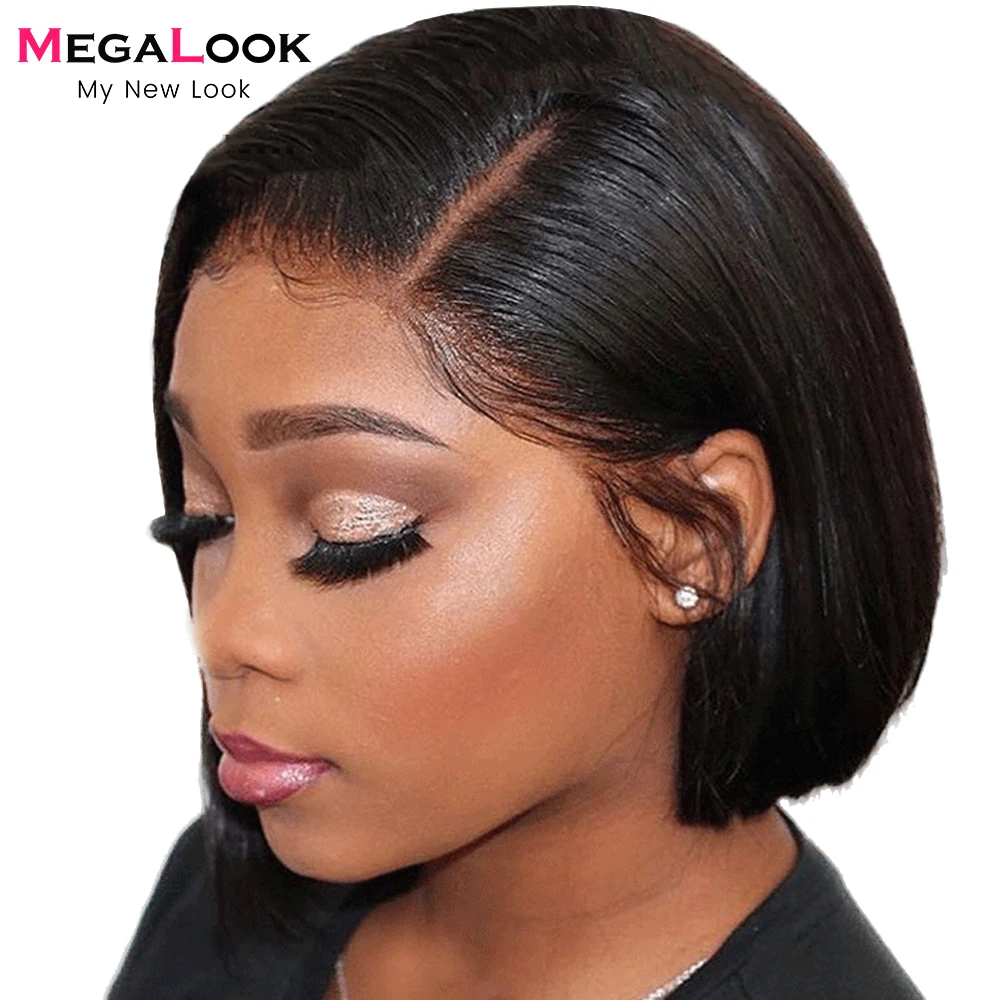 Боб парики короткие Синтетические волосы на кружеве человеческих волос для