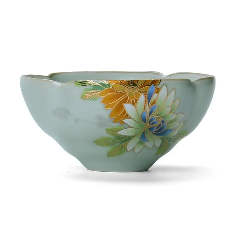 Китайский стиль небесно-голубые керамические чайные чашки цветочный узор фарфорная чашка для чая путешествия чайная чаша керамика чайная церемония чайные наборы