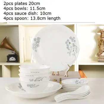 

Nordic Kitchen Elegant Tableware Butterfly Floral Pattern Dinning Table Set Ceramic Dinnerware Set Plates Flatware Set