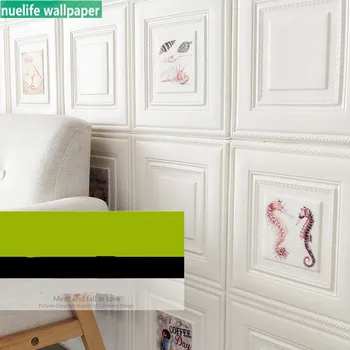 

Creative cartoon pattern foam waterproof anti-collision bed head soft wall stickers self-adhesive thick tatami 3D wall stickers