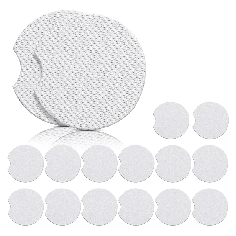 16 Pcs Blank Coasters DIY Car Cup Coaster Absorbent Drink Mat for Kitchen Living Room Office |