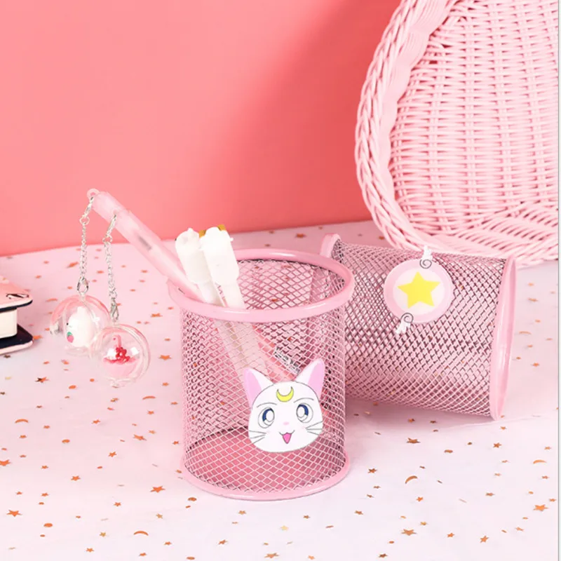 Kawaii Настольный Органайзер держатель ручки канцелярские принадлежности-контейнер карандаш-ручка офис-Органайзер Косметические школьные принадлежности с мультяшный значок