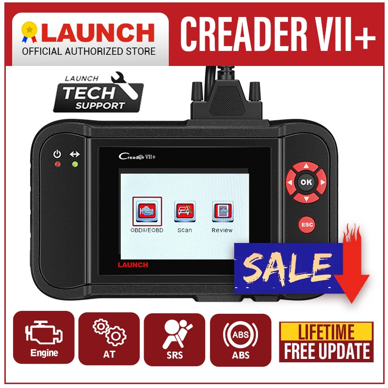 Оригинал Авто читальный инструмент кодов Launch X431 Creader VII + Плюс обновление через
